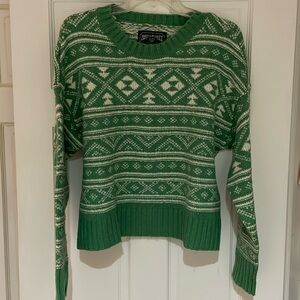 American Eagle Green and White Sweater in size Medium